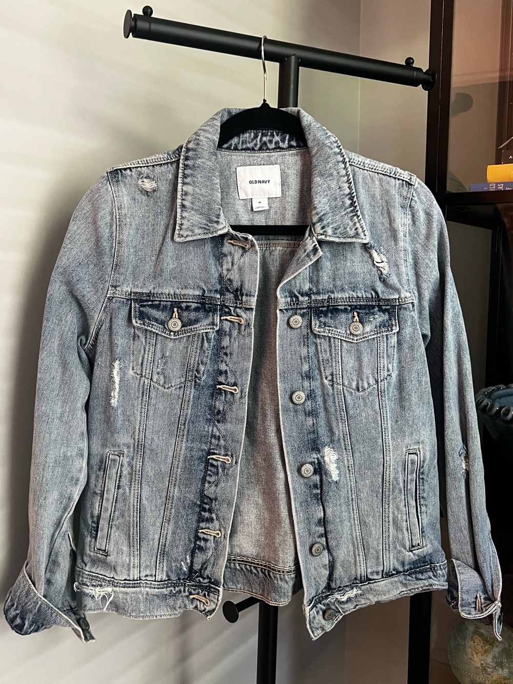 Old Navy Distressed Light Blue Denim Jacket - Women